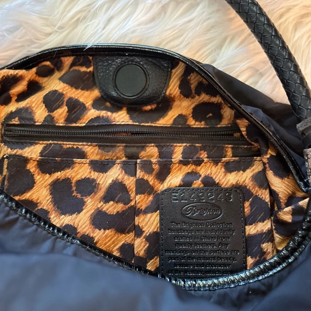 Brighton animal print hobo shoulder bag purse
